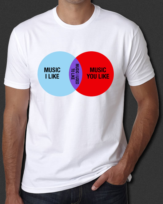 venn diagram music i like t shirt